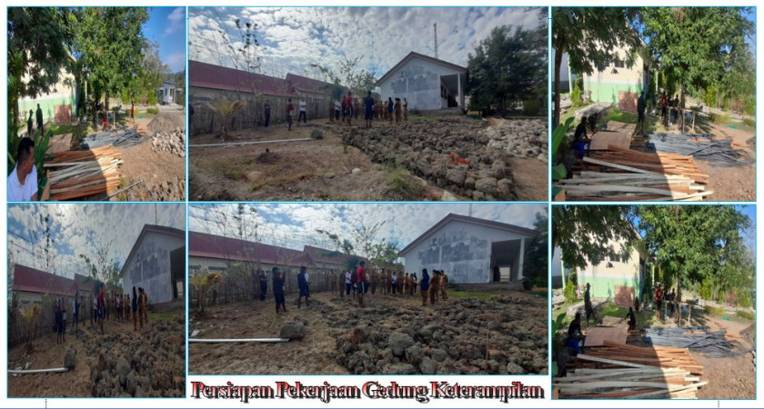 DOA BERSAMA, AWAL PEMBANGUNAN RUANG KETERAMPILAN DI SMKN 1 TAKARI  TAHUN  2025